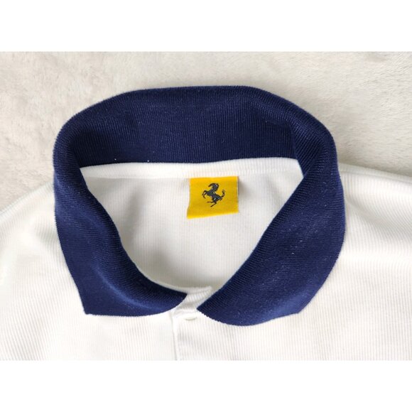 Vintage 1996 Ferrari Michael Schumacher Men's White Polo Shirt 2XL Nice Man - Picture 5 of 12